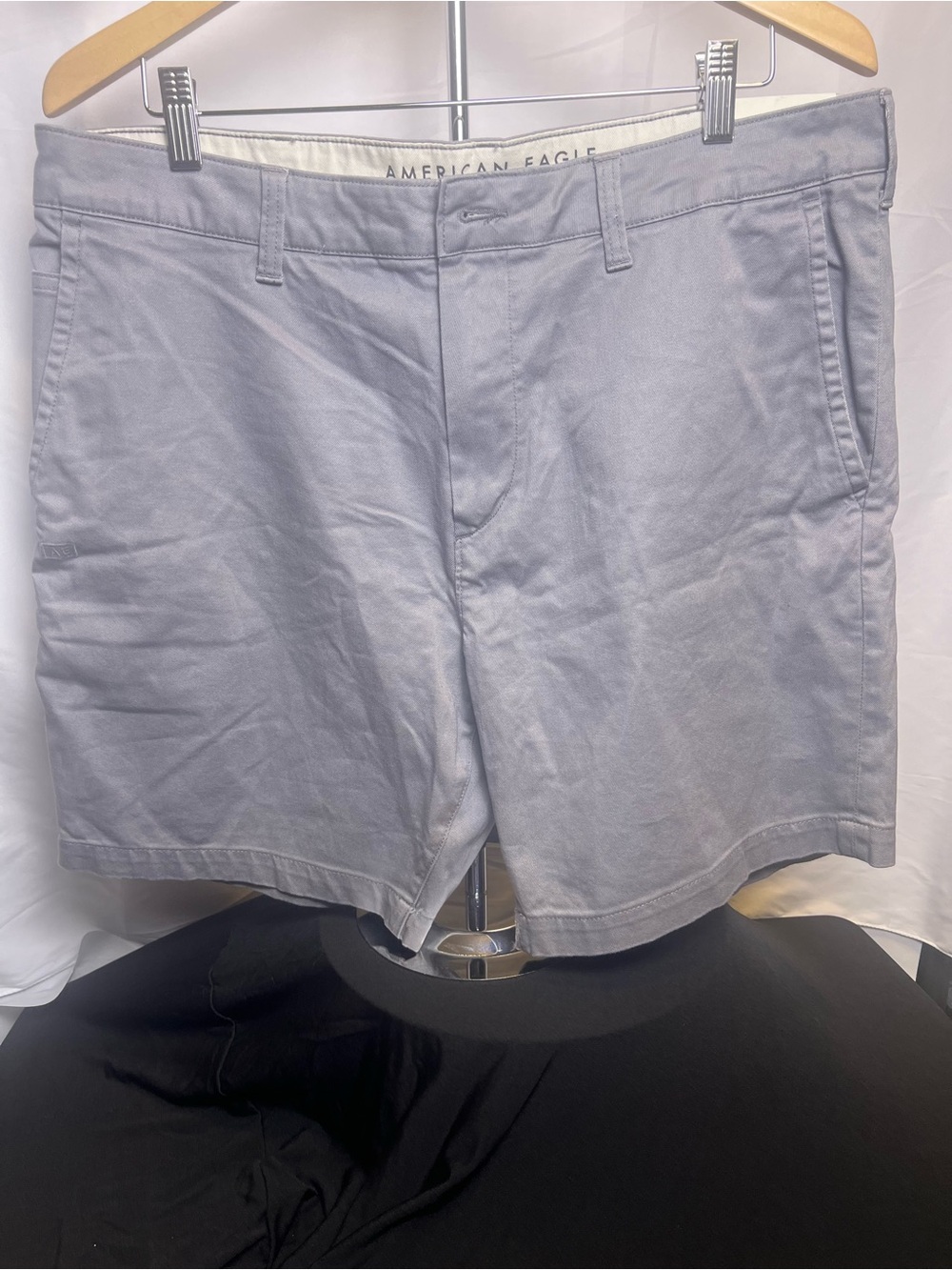 American Eagle Outfitters Men's Light Blue Flat Front Chino Shorts